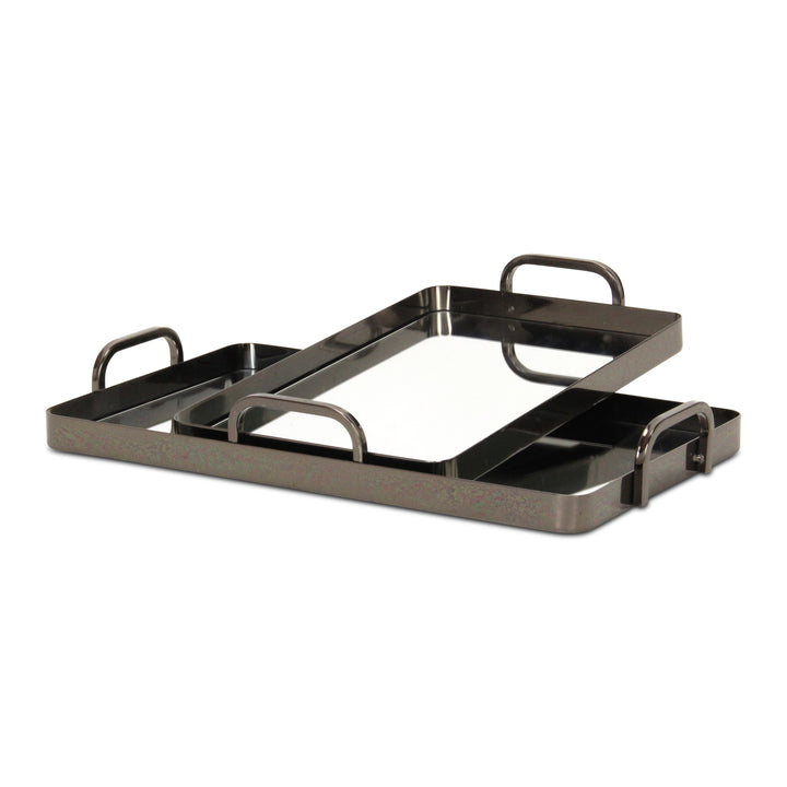 6096-2PW - Nuvelle Metal Mirrored Trays - Pewter