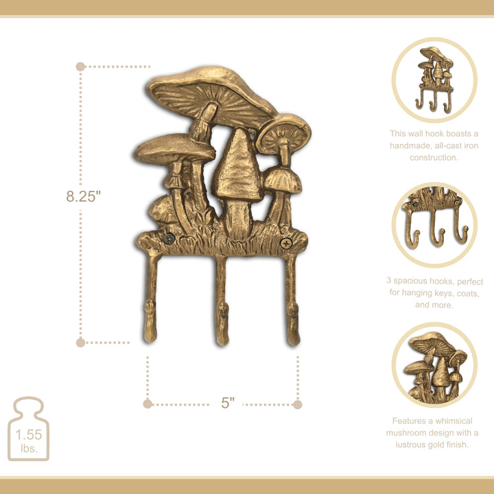 6111GD - Mythra Mushroom Cast Iron 3-Hook
