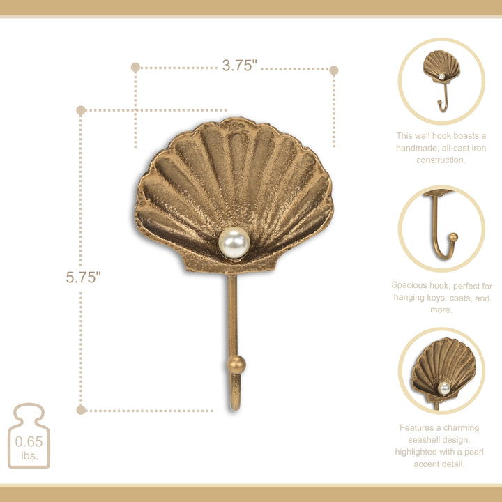 6117GD - Mythra Seashell Cast Iron Hook
