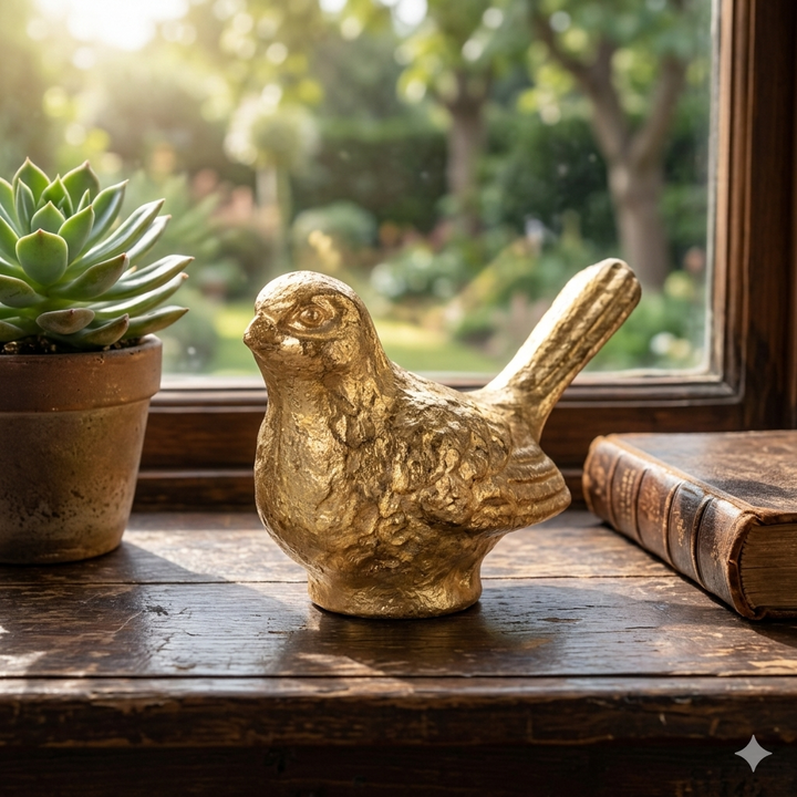 6128GD - Verdor Bird Cast Iron Decor