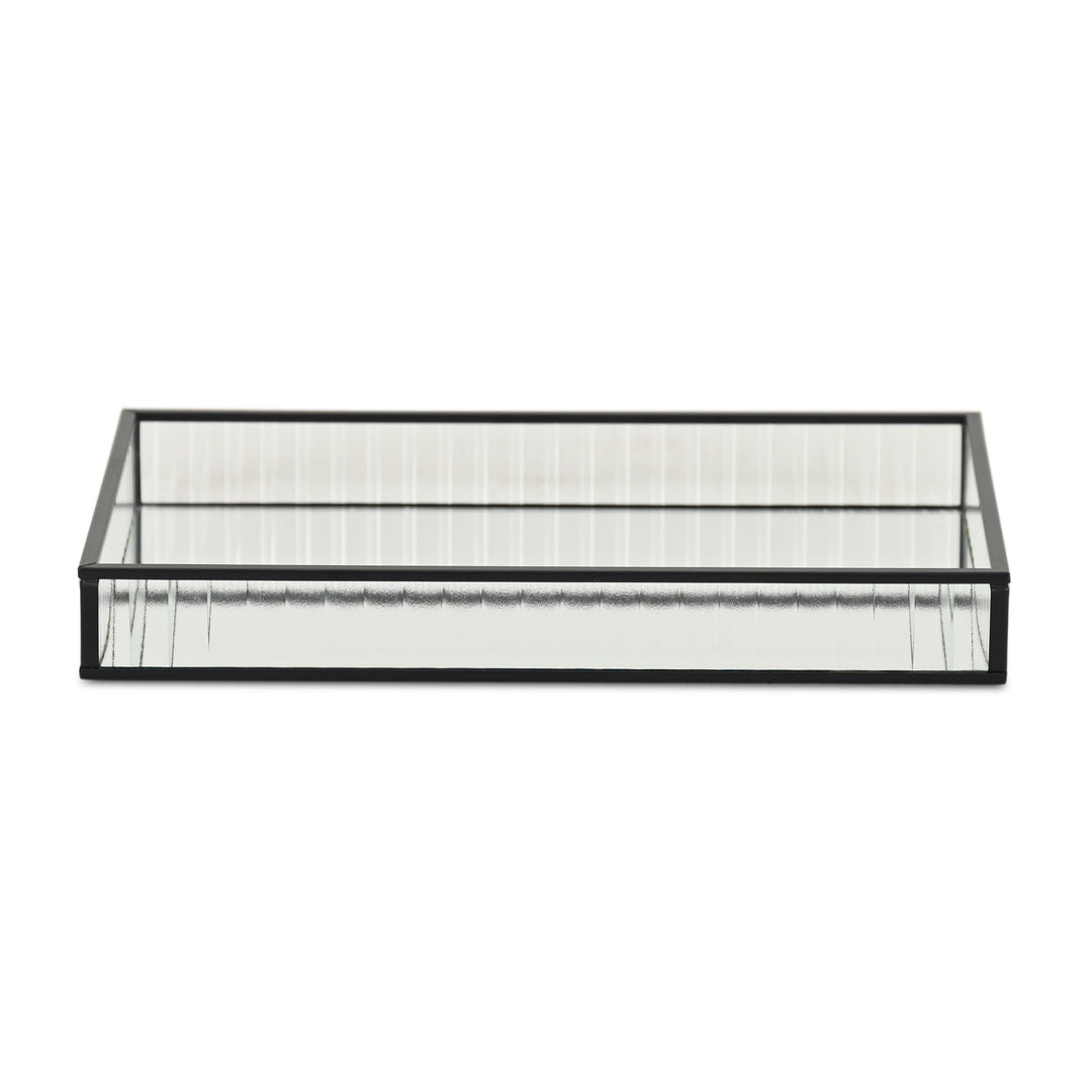 6136BK - Veldra Black Rect Glass Tray