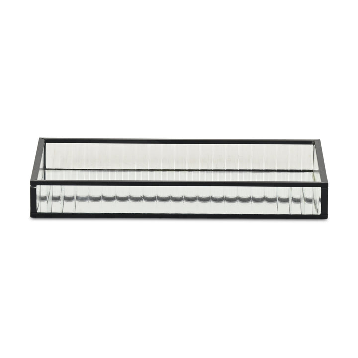 6136BK - Veldra Black Rect Glass Tray