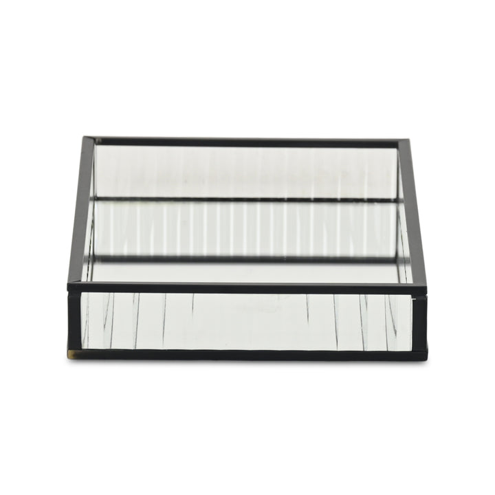 6136BK - Veldra Black Rect Glass Tray