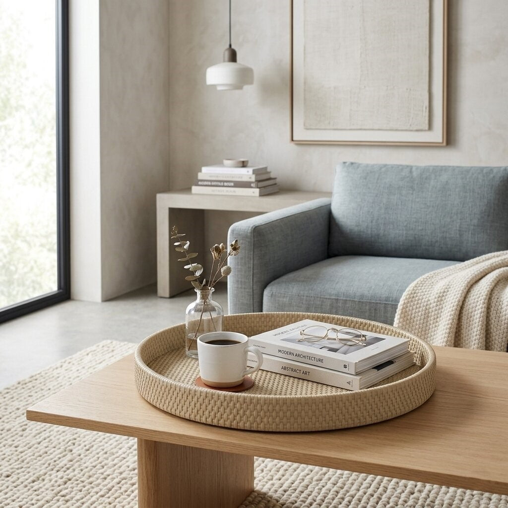6174 - Tamsin Weave Pattern Round Tray