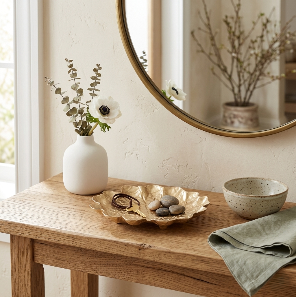 6195GD - Delphine Metal Lilypad Catchall Tray