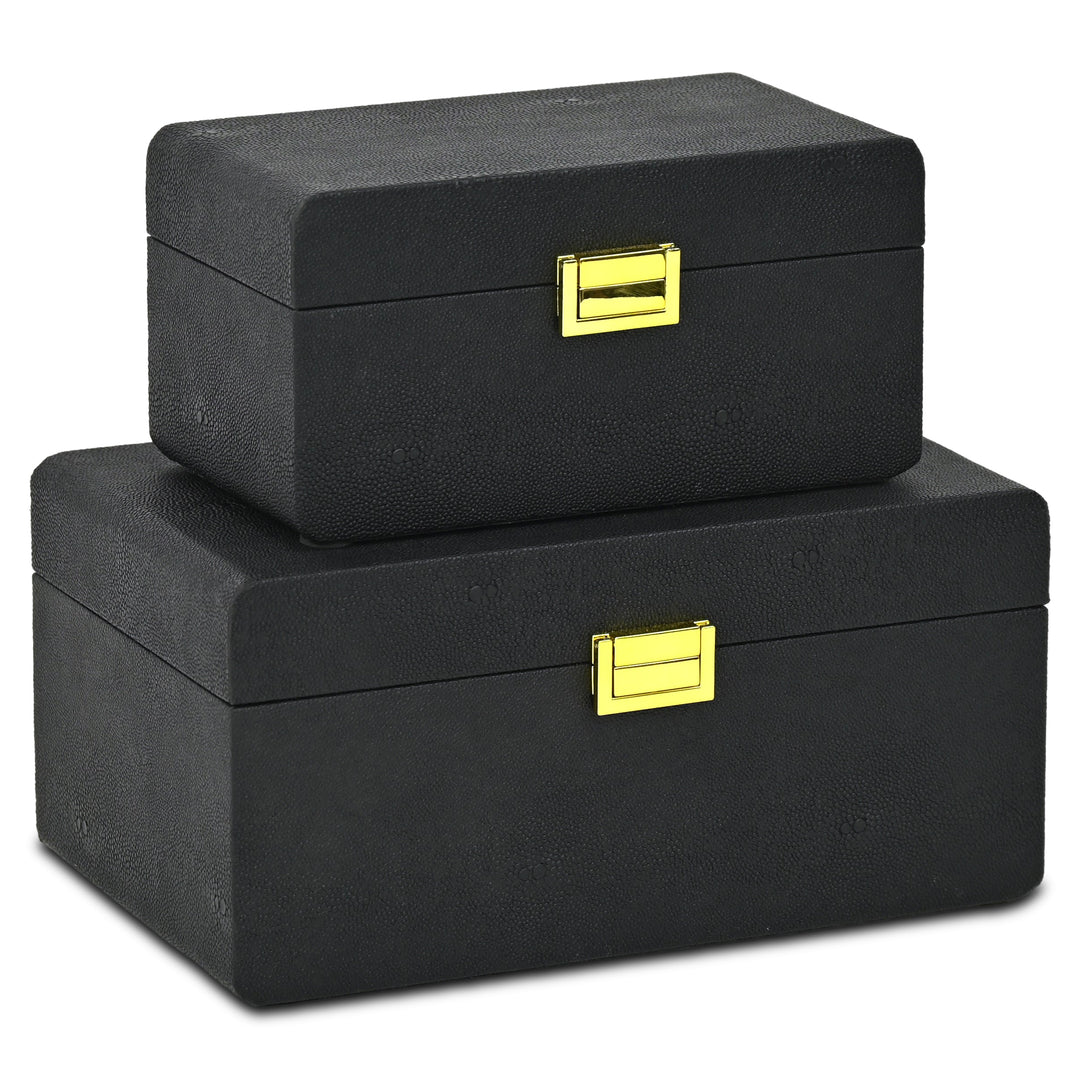 6198-2BK - Alethea Shagreen Vinyl Box Set
