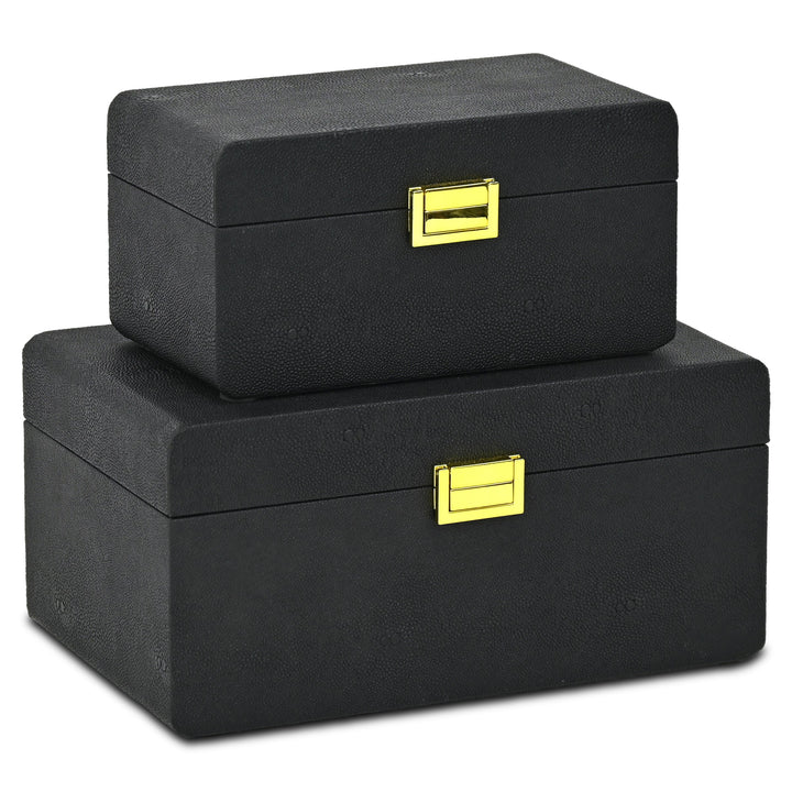 6198-2BK - Alethea Shagreen Vinyl Box Set