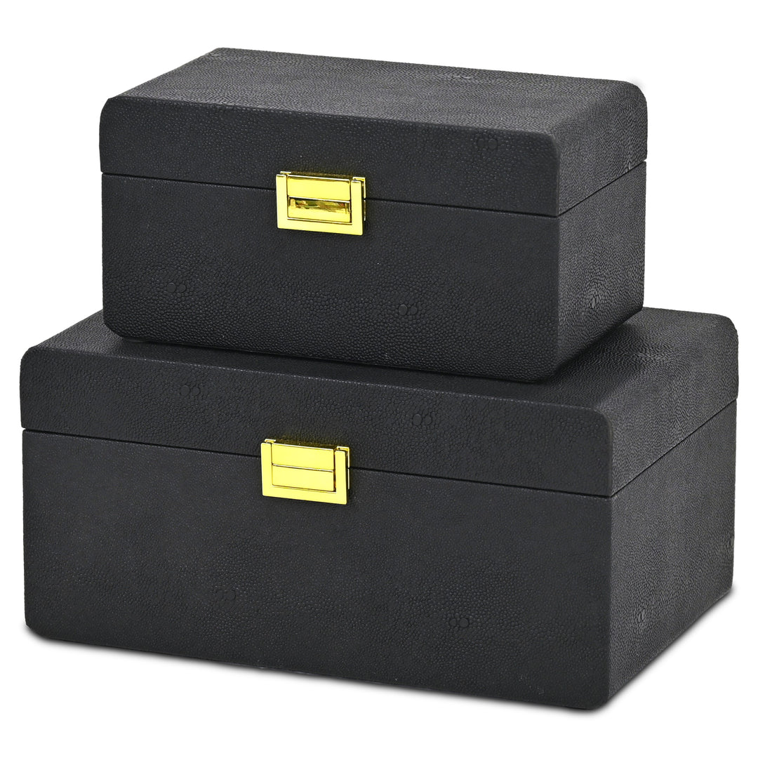6198-2BK - Alethea Shagreen Vinyl Box Set