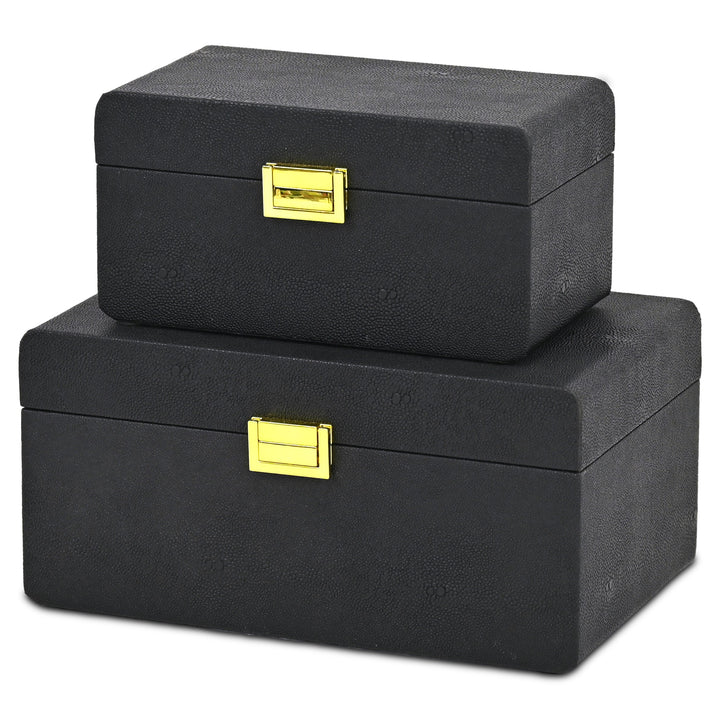 6198-2BK - Alethea Shagreen Vinyl Box Set
