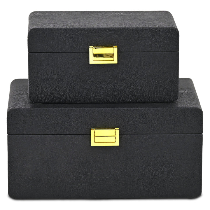 6198-2BK - Alethea Shagreen Vinyl Box Set