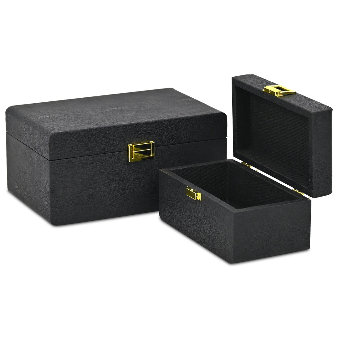 6198-2BK - Alethea Shagreen Vinyl Box Set