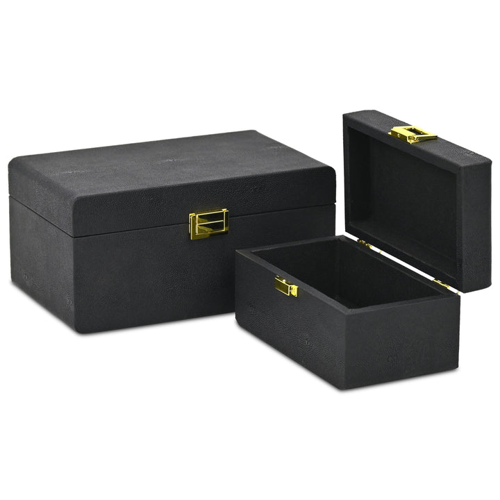 6198-2BK - Alethea Shagreen Vinyl Box Set