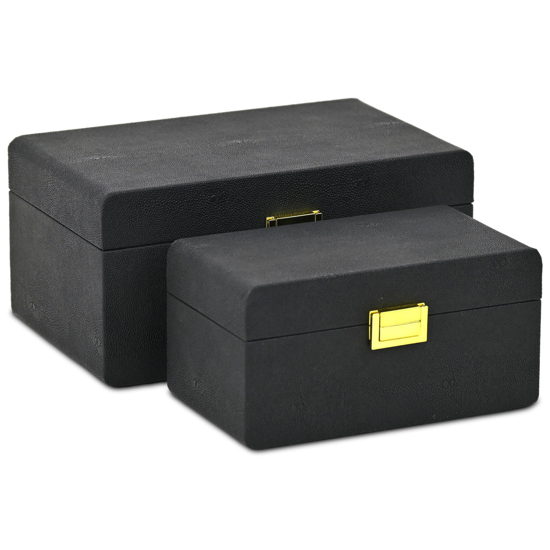 6198-2BK - Alethea Shagreen Vinyl Box Set