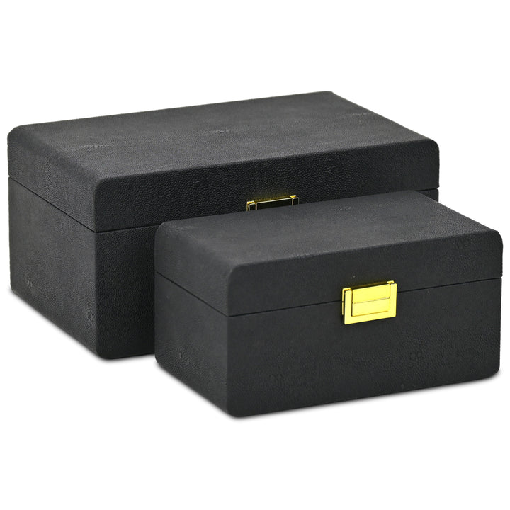 6198-2BK - Alethea Shagreen Vinyl Box Set