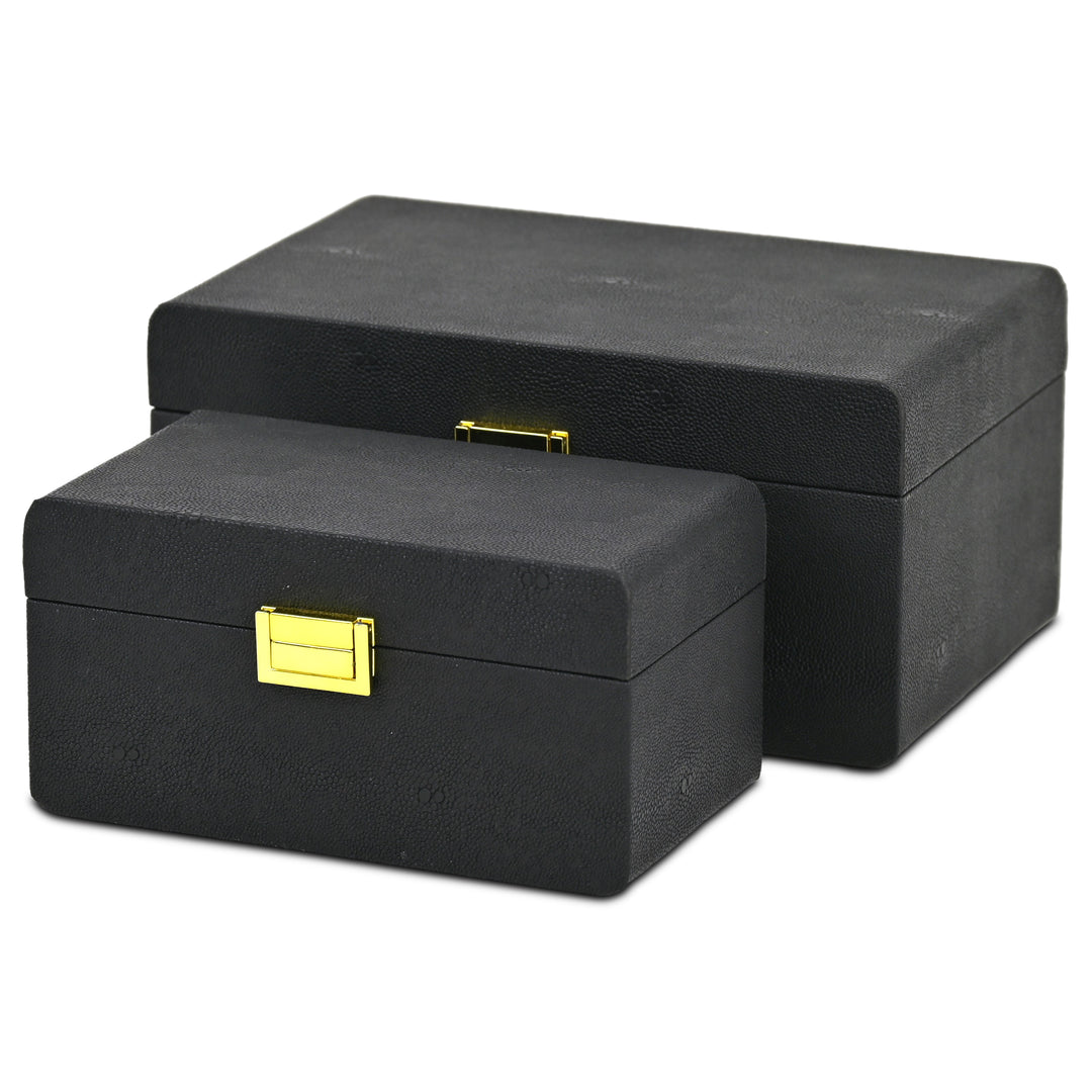6198-2BK - Alethea Shagreen Vinyl Box Set