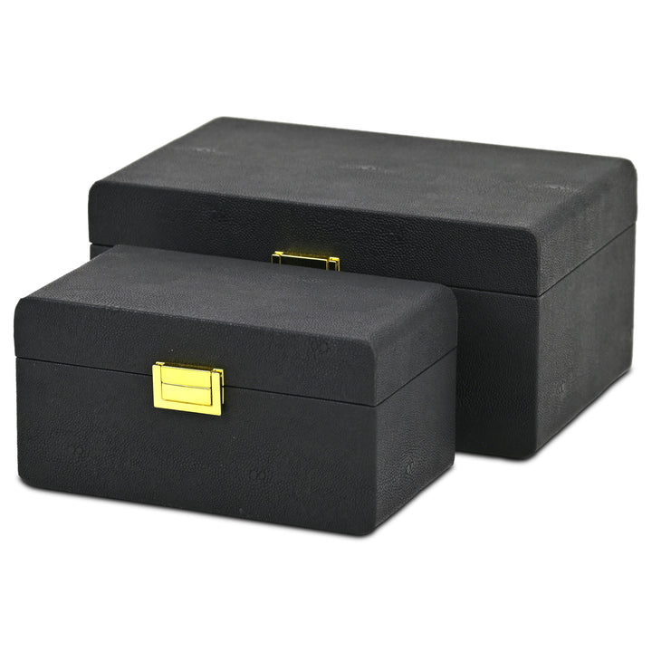 6198-2BK - Alethea Shagreen Vinyl Box Set