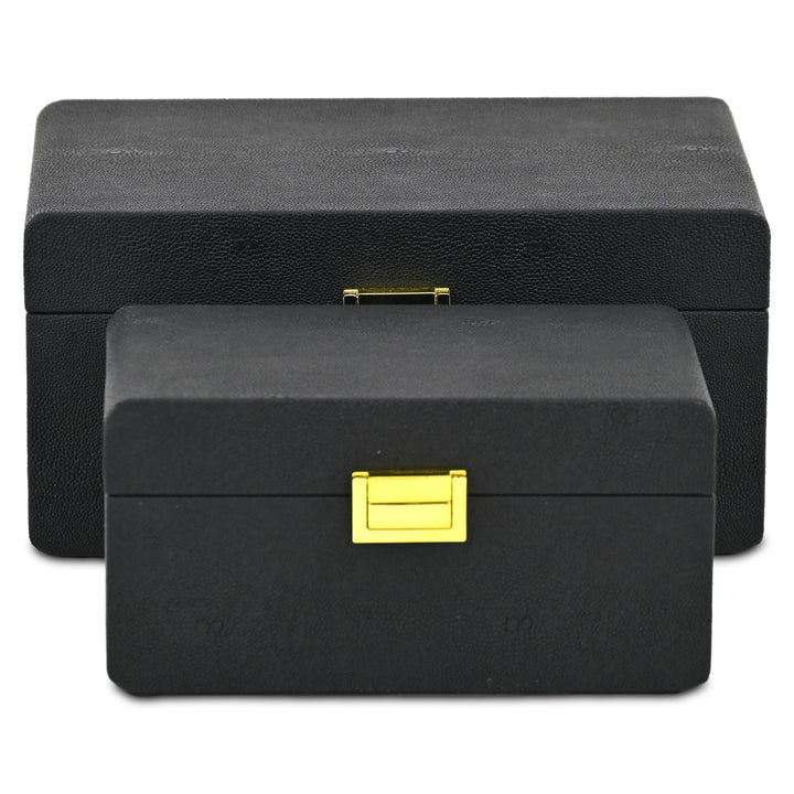 6198-2BK - Alethea Shagreen Vinyl Box Set