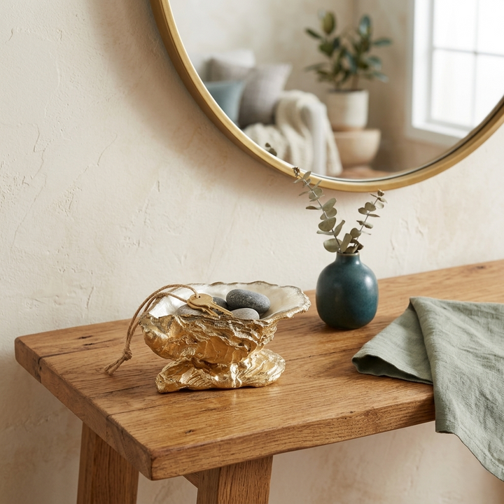 6211GD - Ottilie Resin Oyster Shell Stand