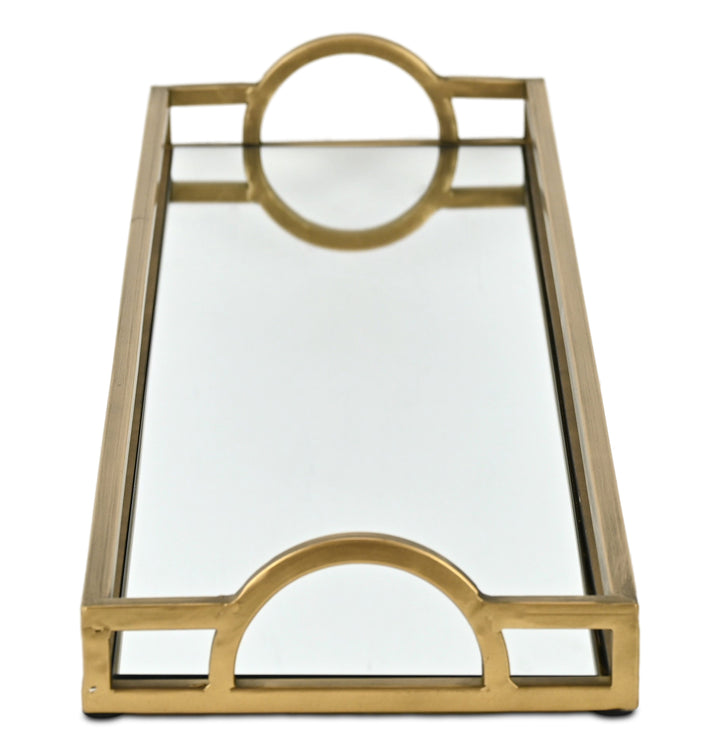 6215GD - Verena Gold Metal & Mirror Tray