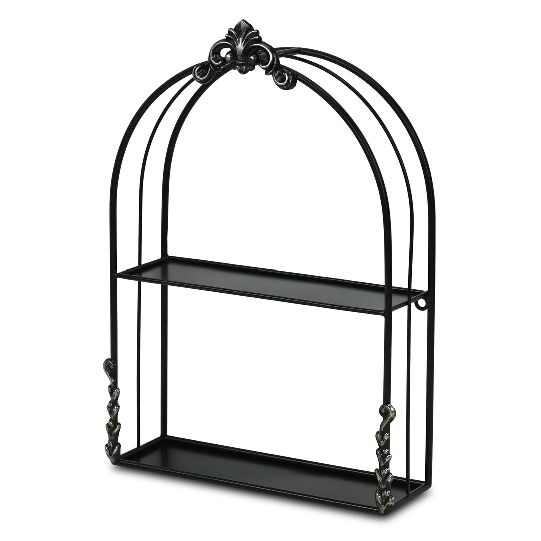 6230BK - Sophronia Two Tier Vintage Wall Shelf