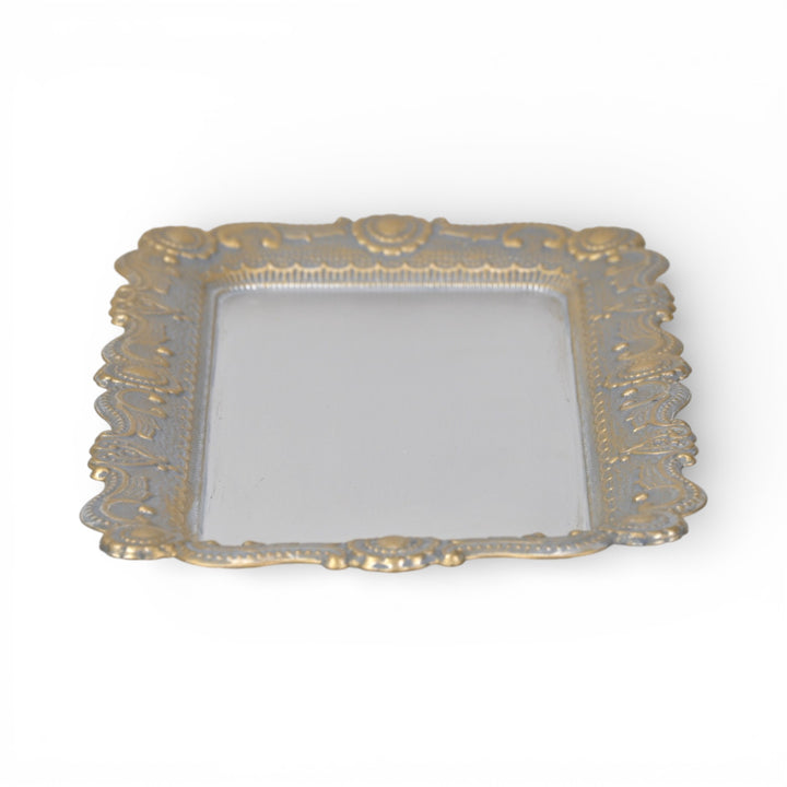 6243SV - Ecara Silver Metal Table Tray