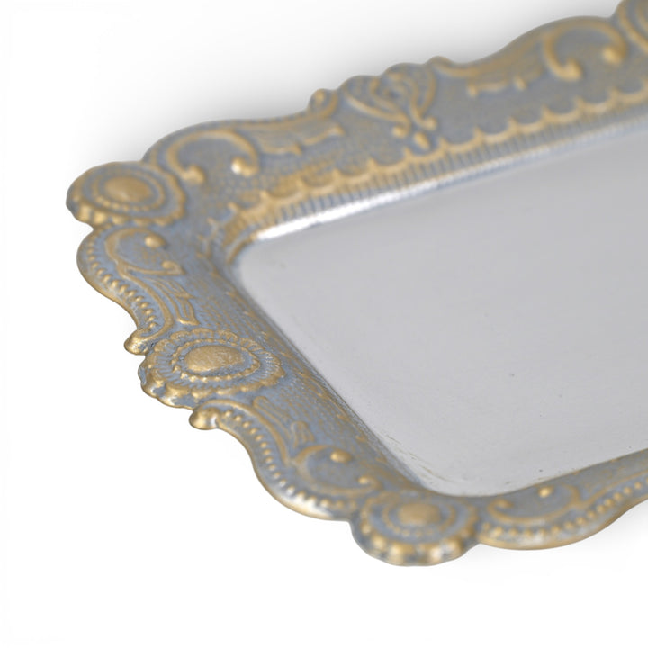 6243SV - Ecara Silver Metal Table Tray