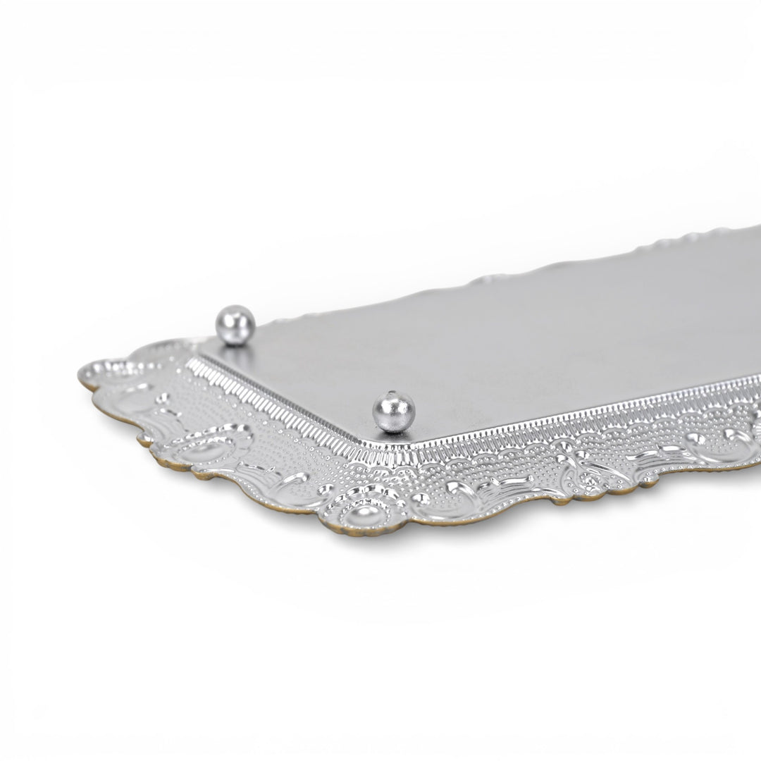 6243SV - Ecara Silver Metal Table Tray
