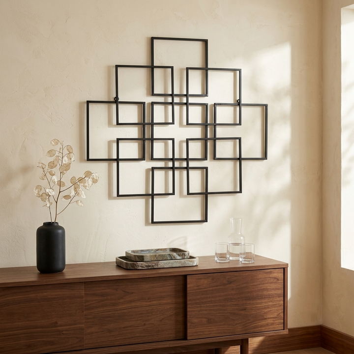 6246BK - Richese Repeating Square Decor - Black