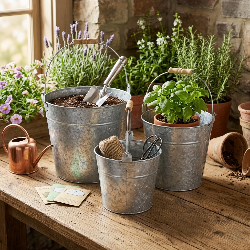 FP-3743-3 - Pina Galvanized Buckets