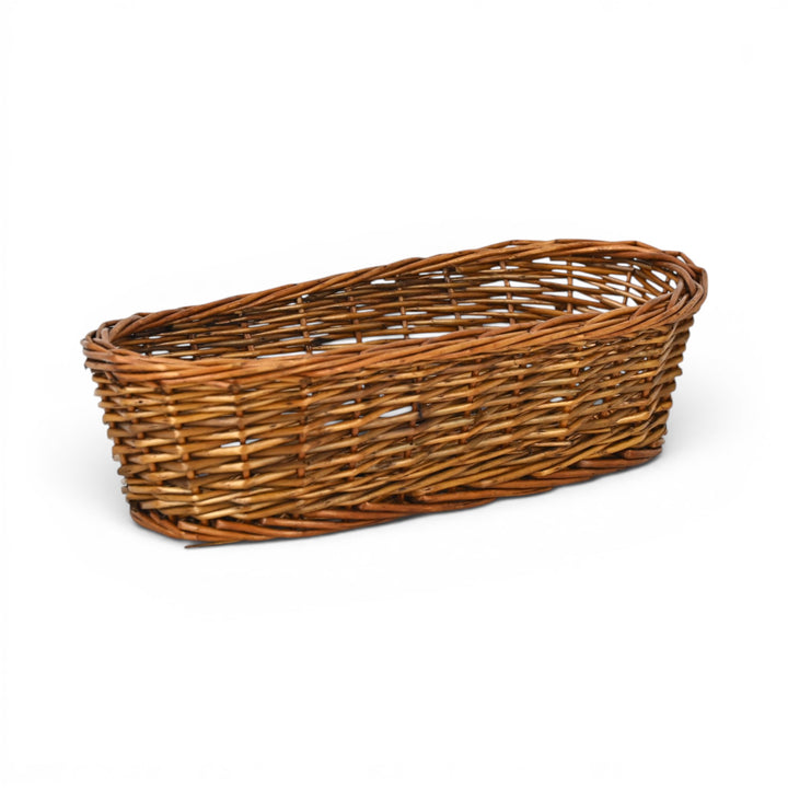 UW-38374-15SL - Panarium 15" Oval Willow Bread Basket  - Medium Brown