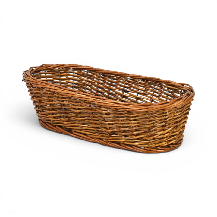 UW-38374-15SL - Panarium 15" Oval Willow Bread Basket  - Medium Brown
