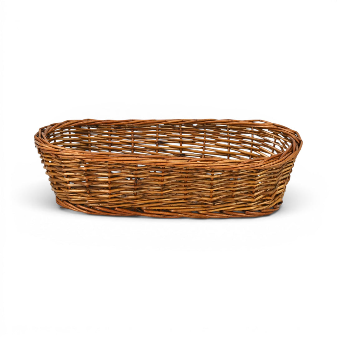 UW-38374-15SL - Panarium 15" Oval Willow Bread Basket  - Medium Brown