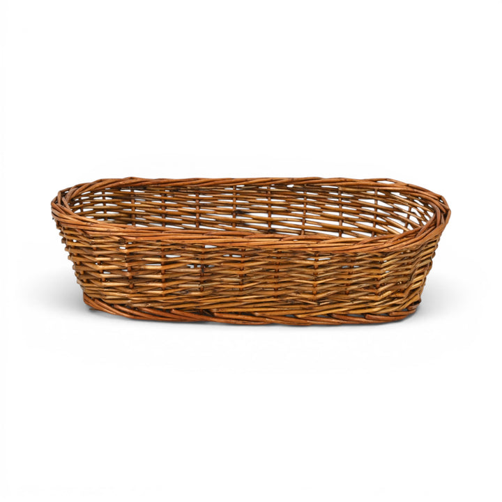 UW-38374-15SL - Panarium 15" Oval Willow Bread Basket  - Medium Brown
