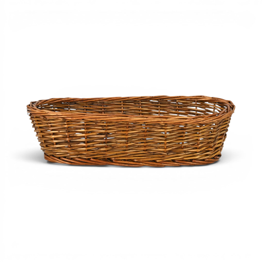 UW-38374-15SL - Panarium 15" Oval Willow Bread Basket  - Medium Brown