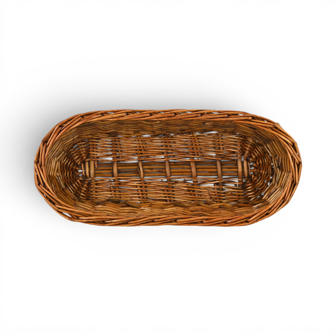UW-38374-15SL - Panarium 15" Oval Willow Bread Basket  - Medium Brown