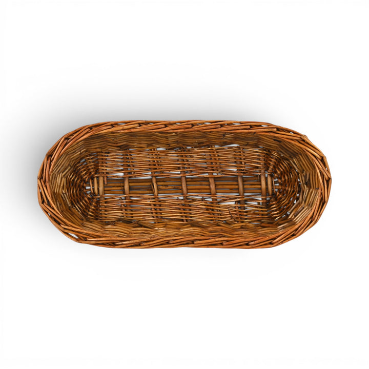 UW-38374-15SL - Panarium 15" Oval Willow Bread Basket  - Medium Brown