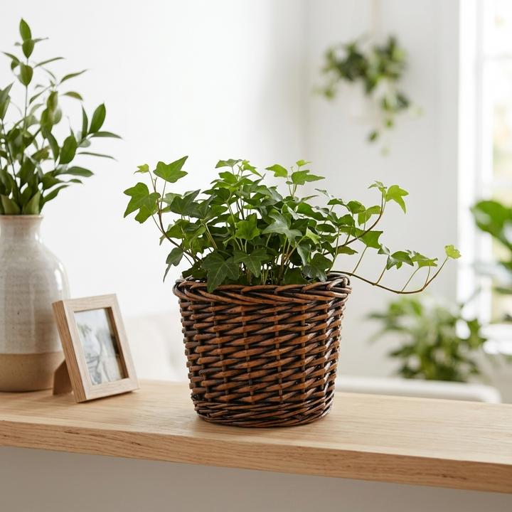 UW-9099-06DSMK - Mosi Round Willow Planter Basket - Extra Small