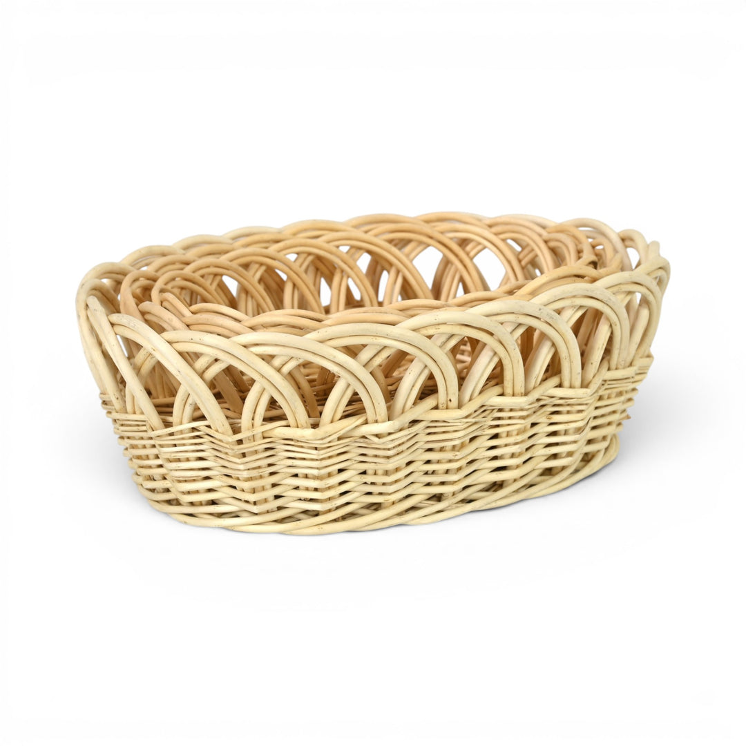 UW-9109OV-3 - Accalia Set of 3 Oval Willow Baskets - Light Brown