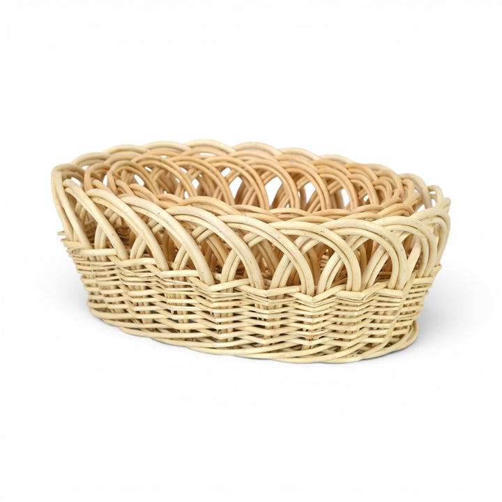 UW-9109OV-3 - Accalia Set of 3 Oval Willow Baskets - Light Brown