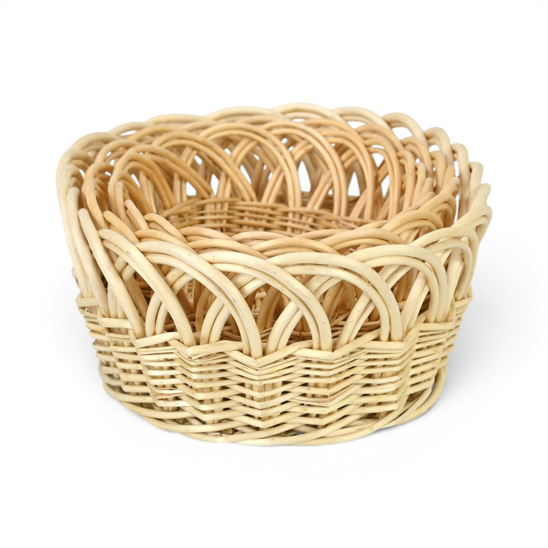 UW-9109OV-3 - Accalia Set of 3 Oval Willow Baskets - Light Brown