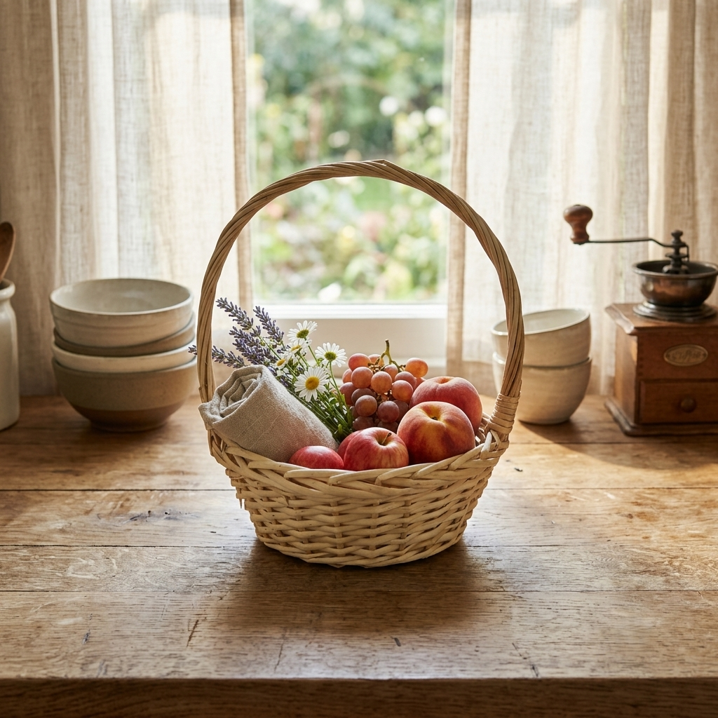 UW-9317A - Lapine Round Handle Basket
